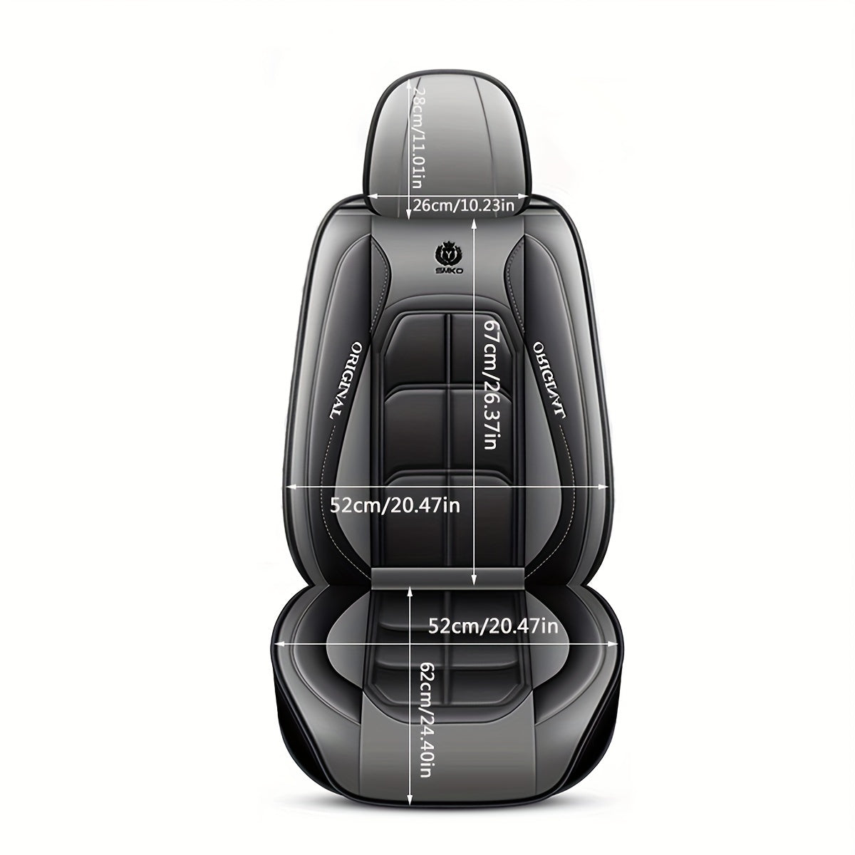 2pcs Faux Leather Car Seat Covers Universal Fit Durable Easy-Care Protection