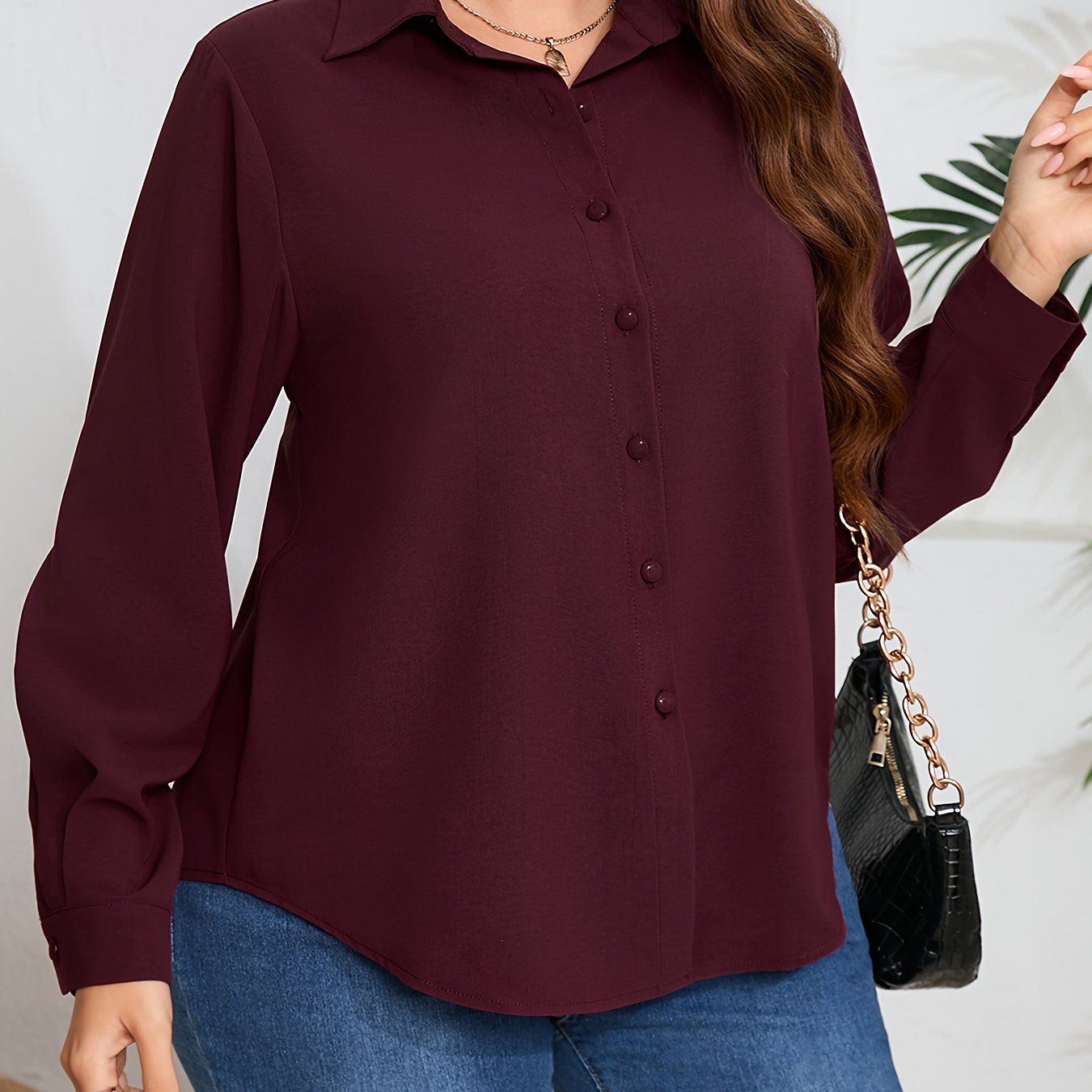 Women's Polyester Solid Color Shirt for Casual Wear