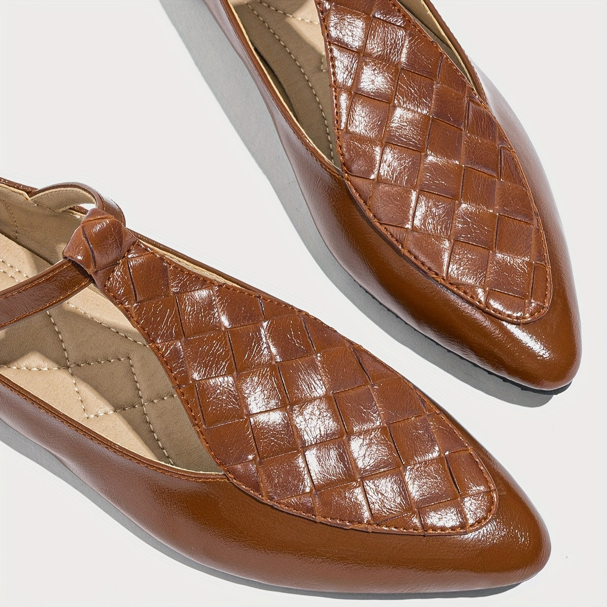 Women's Black Faux Leather Slip-On Loafers with Gold Buckle