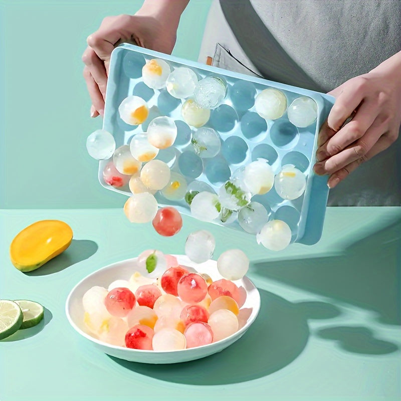 Bandeja de silicona para cubitos de hielo en forma de diamante redondo de 33 cavidades de grado alimentario duradera