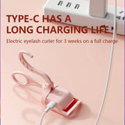 Electric Eyelash Curler USB Rechargeable with Silicone Clip Quick 10-Second Preheat Safe Long-Lasting Curl Pink and White