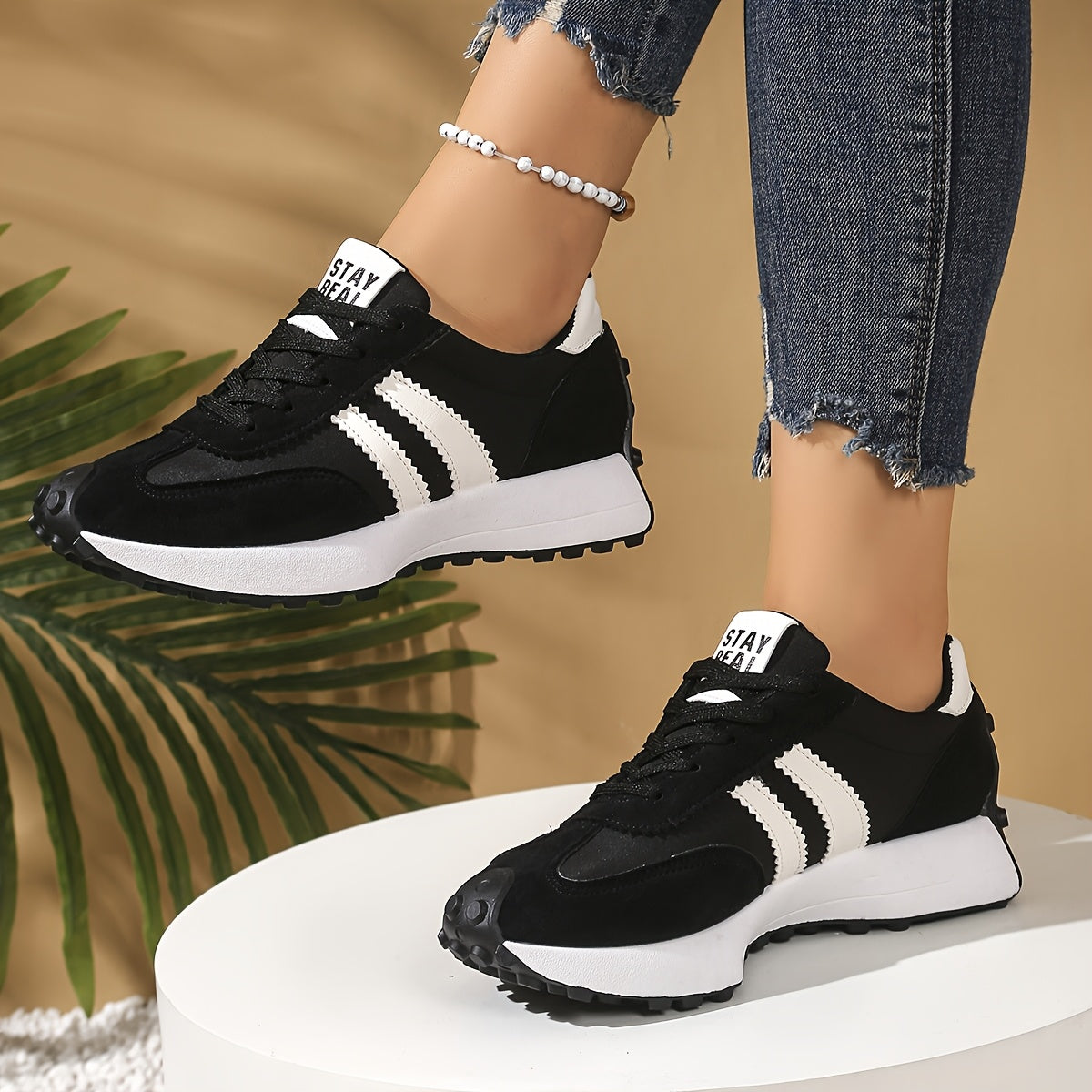 Women's Slip-On Sneakers with Cushioned Rubber Sole Casual All-Season Black Green Yellow