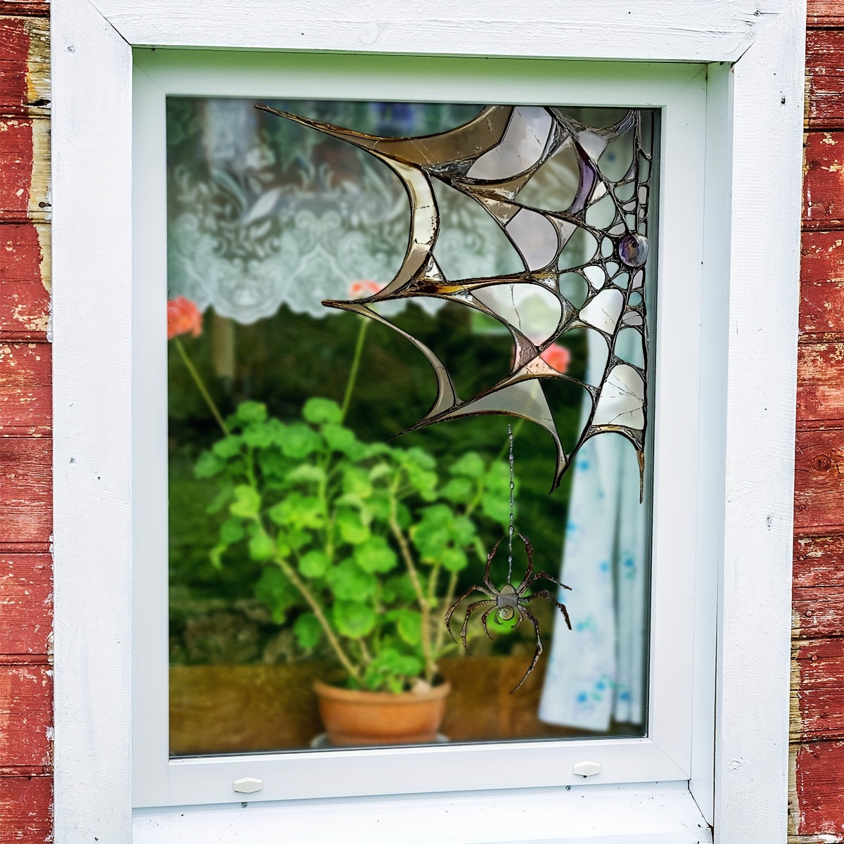 Halloween Spider Web Window Film Decal Reusable Static Cling Durable PVC