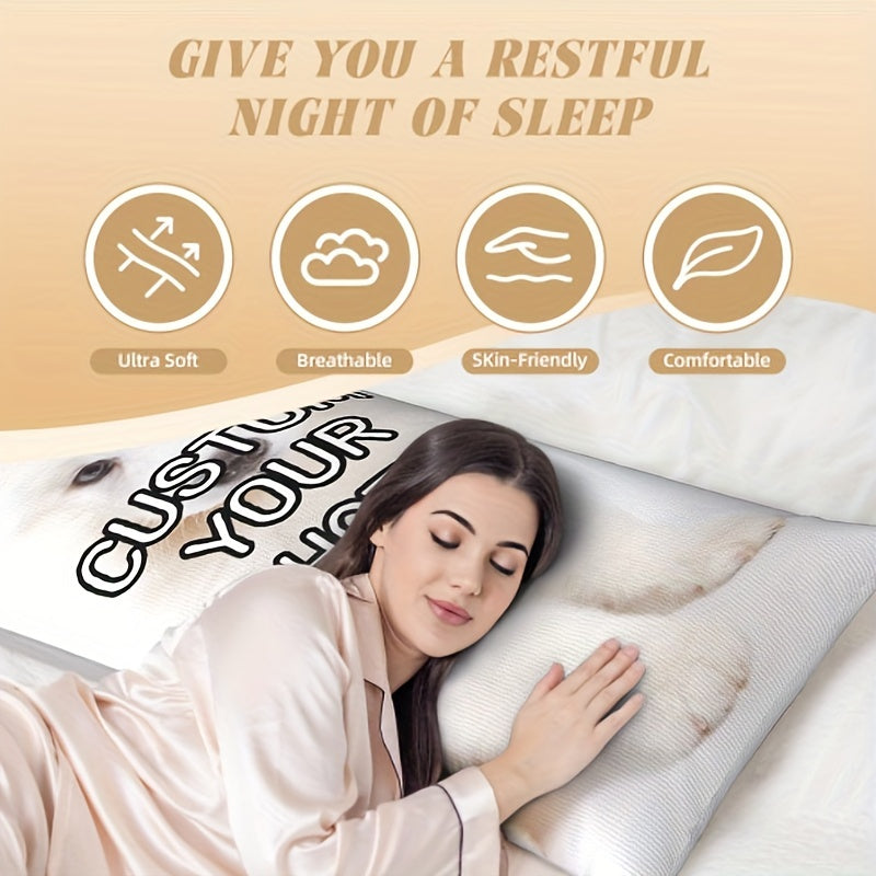 Pet Plush Pillow with Custom Pet Photo Double-Sided Soft Long Hug Design 50.8x137.16 cm