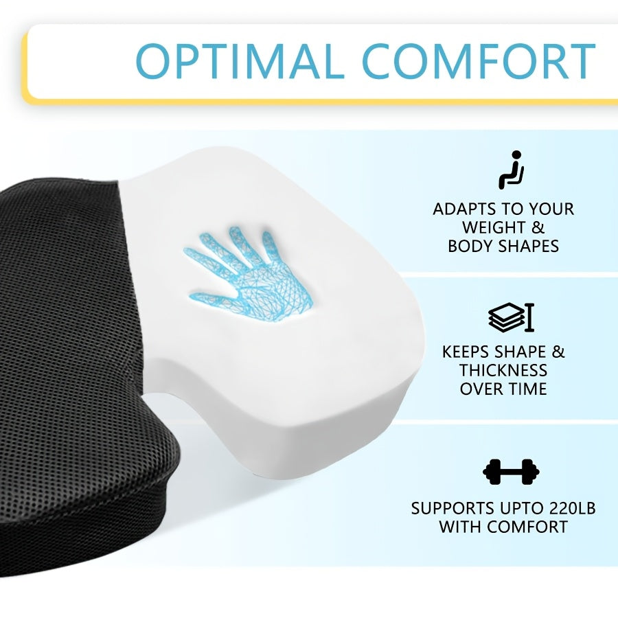 Кресельная подушка из памяти с дышащей трикотажной тканью серого цвета для офиса, автомобиля, самолета, длительного сидения