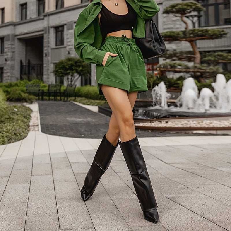 Женские ботинки из искусственной кожи с заостренным носком и высоким голенищем на шпильке для официальных мероприятий и вечерних образов