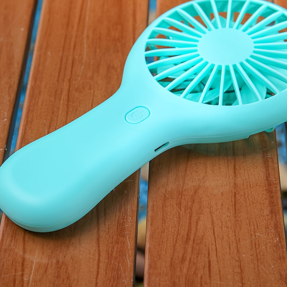 USB перезаряжаемый ручной вентилятор с карманной функцией охлаждения, идеален для студентов, офиса, путешествий и использования на улице, оснащен держателем для телефона.