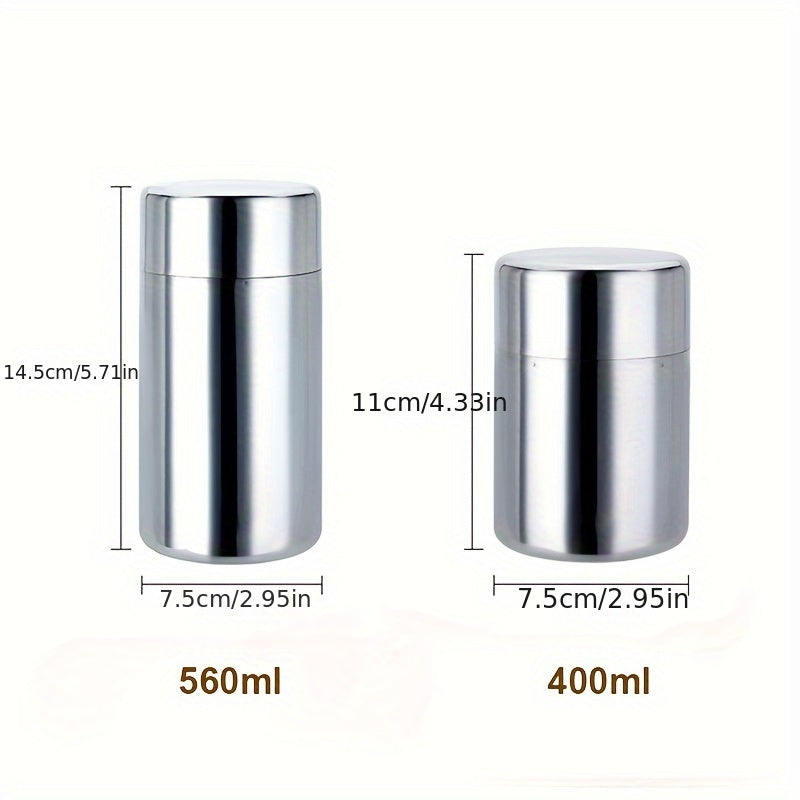 Stainless Steel Tea Canister Airtight Seal Food Safe 400ml 560ml
