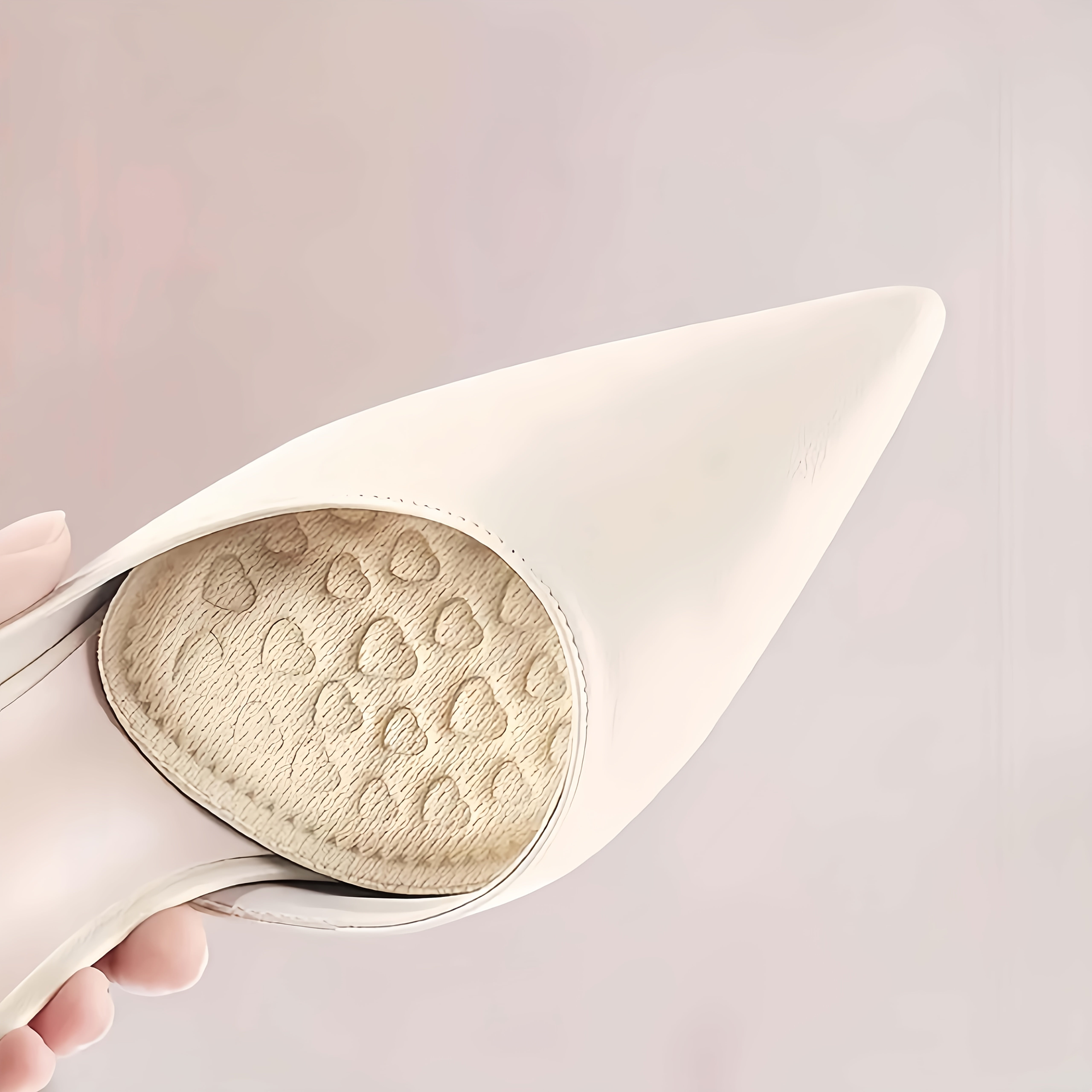 Unisex Memory Foam Insoles with Heart Pads Non-Slip Breathable Black Beige Pink