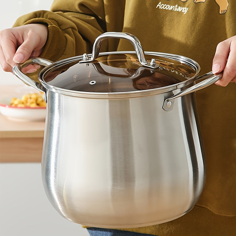 9.4 Qt Stainless Steel Stockpot Set with Steamer and Glass Lid