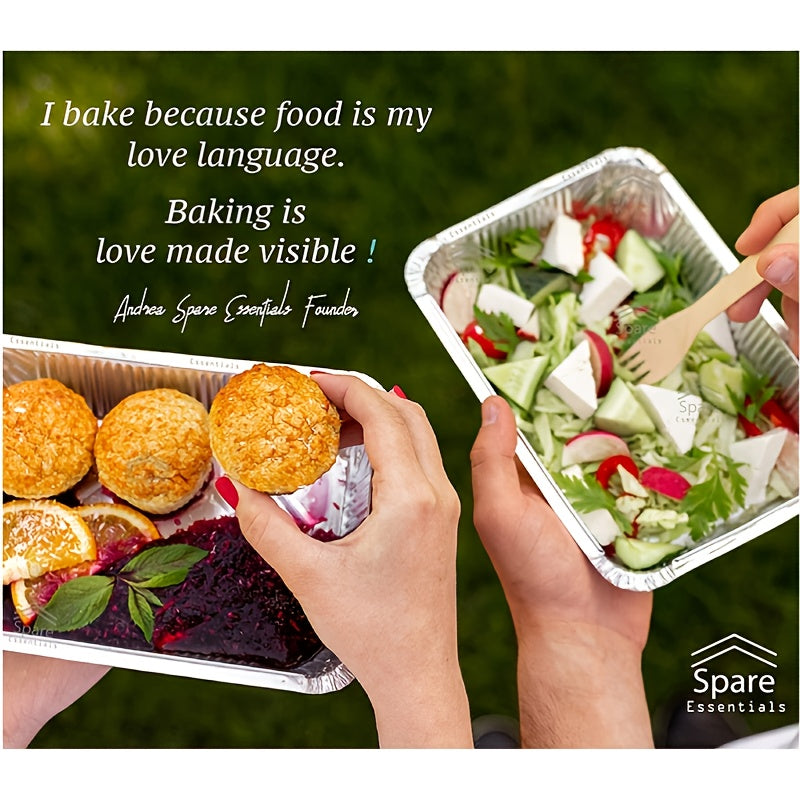 Rectangular Aluminum Foil Pan with Lid 20/50pcs Heavy Duty Disposable Baking Cooking