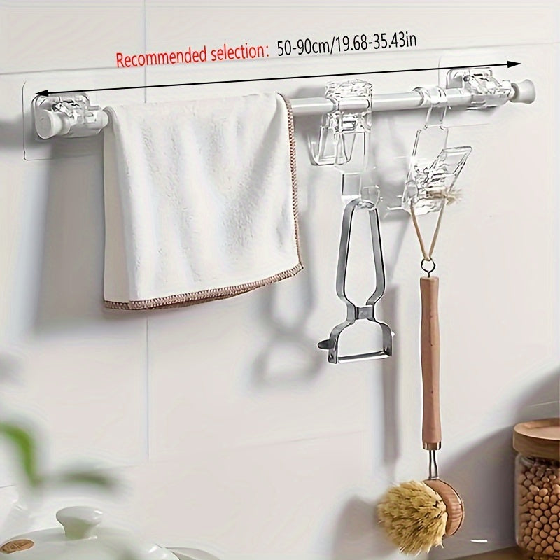 Telescopic Curtain Rod for Shower, Clothes Drying, Hanging, No Drilling