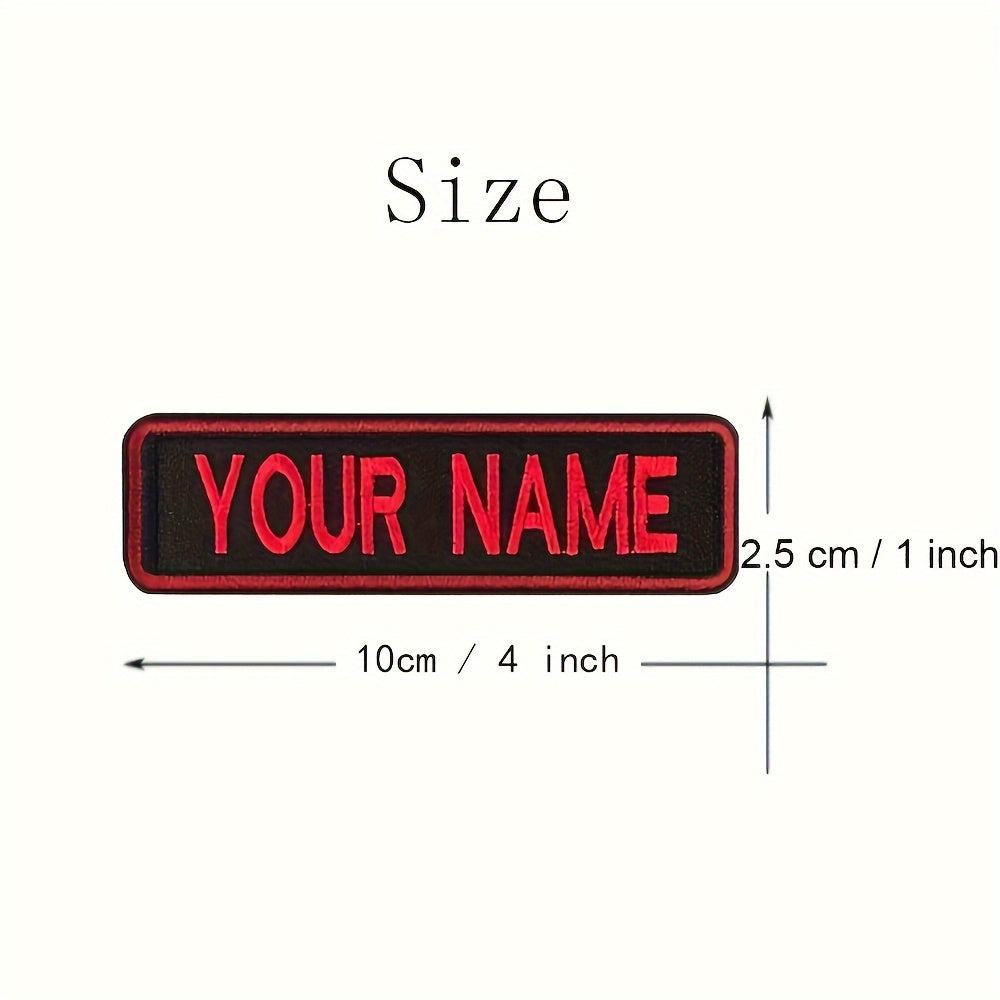 Personalized Embroidered Logo Patch with Custom Name for Clothing Jackets Hats Backpacks 10.16x2.54 cm