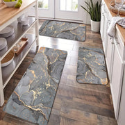 Waterproof Floor Mat Marble Pattern Indoor Outdoor Machine Washable Polyester