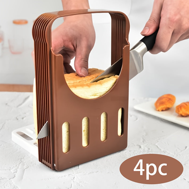 Bread Slicer Set for Homemade Bread Croissants Sandwiches Foldable Compact Guide Kitchen Use