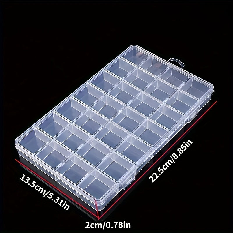 Clear Plastic Jewelry Organizer with 28 Compartments for Earrings Rings Necklaces