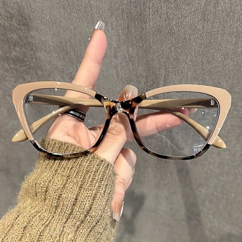 Women Cat Eye Glasses with Clear Lenses Y2K Style Acetate Anti-Blue Light Computer Eyewear