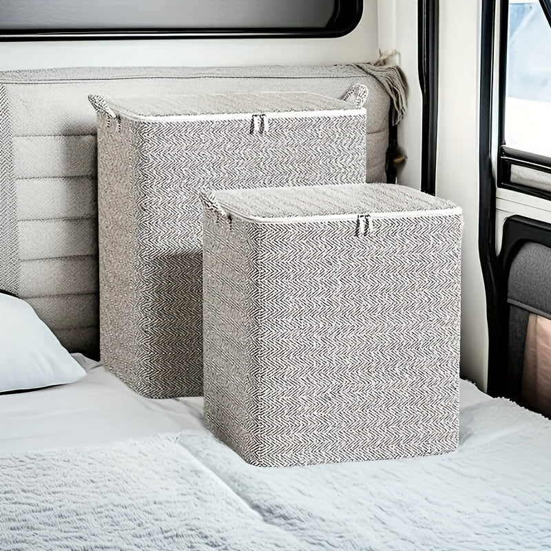 Большая сумка для хранения с застежками-молниями, ручками, из нетканого материала, для одежды, одеял, пледов в спальне, в багажнике автомобиля