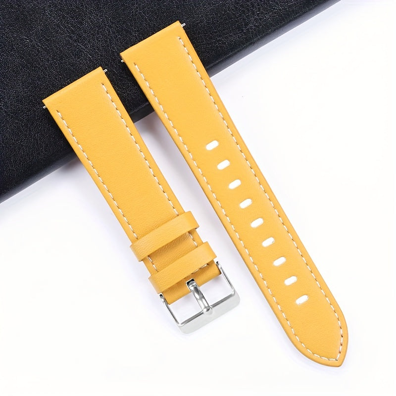 Stylish 22mm PU Leather Watch Band for Smartwatches with Quick-Release Design