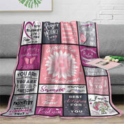 Cozy Flannel Fleece Throw Blanket for Women with Inspirational Message All-Season Polyester
