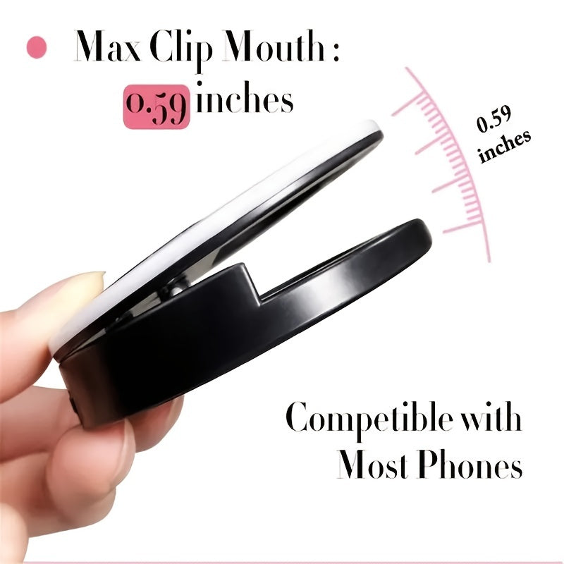 Telefon uchun portativ LED halqa chirog'i, jonli efir va selfilar paytida yuz go'zalligini oshirish uchun.