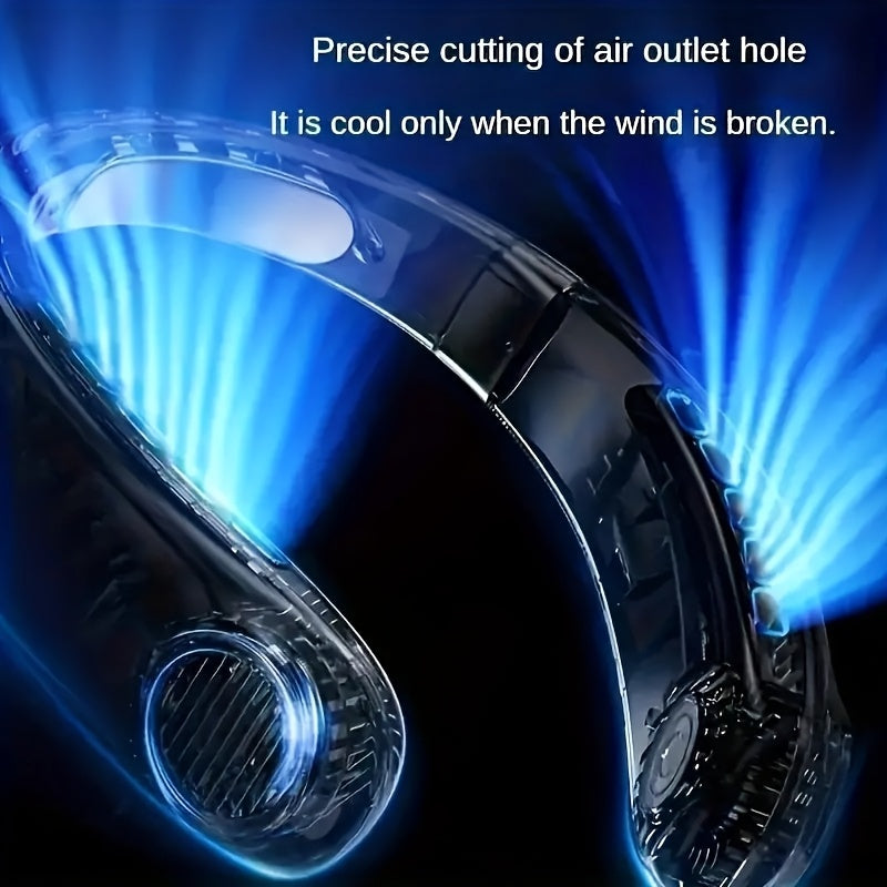 Portable USB Fan with 5 Adjustable Speeds, Rechargeable Battery, Lightweight Ergonomic Design for Travel and Outdoor Use