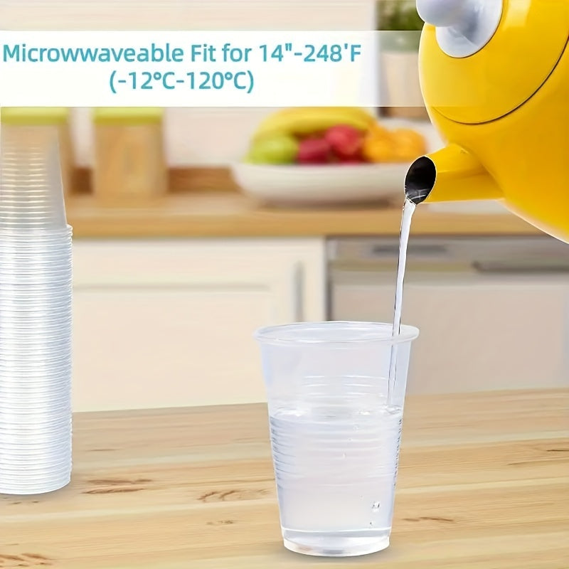 Paquete de 50 vasos de plástico desechables transparentes para agua, ideales para viajes, fiestas y picnics