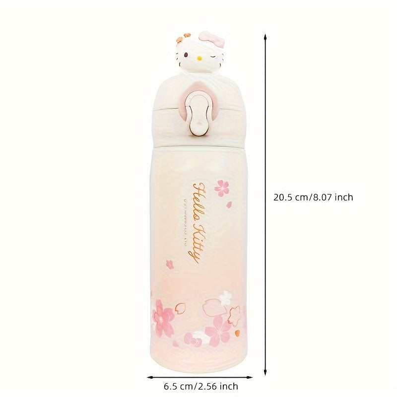 Insulated Water Bottle with 3D Hello Kitty Design for Kids and Gifts