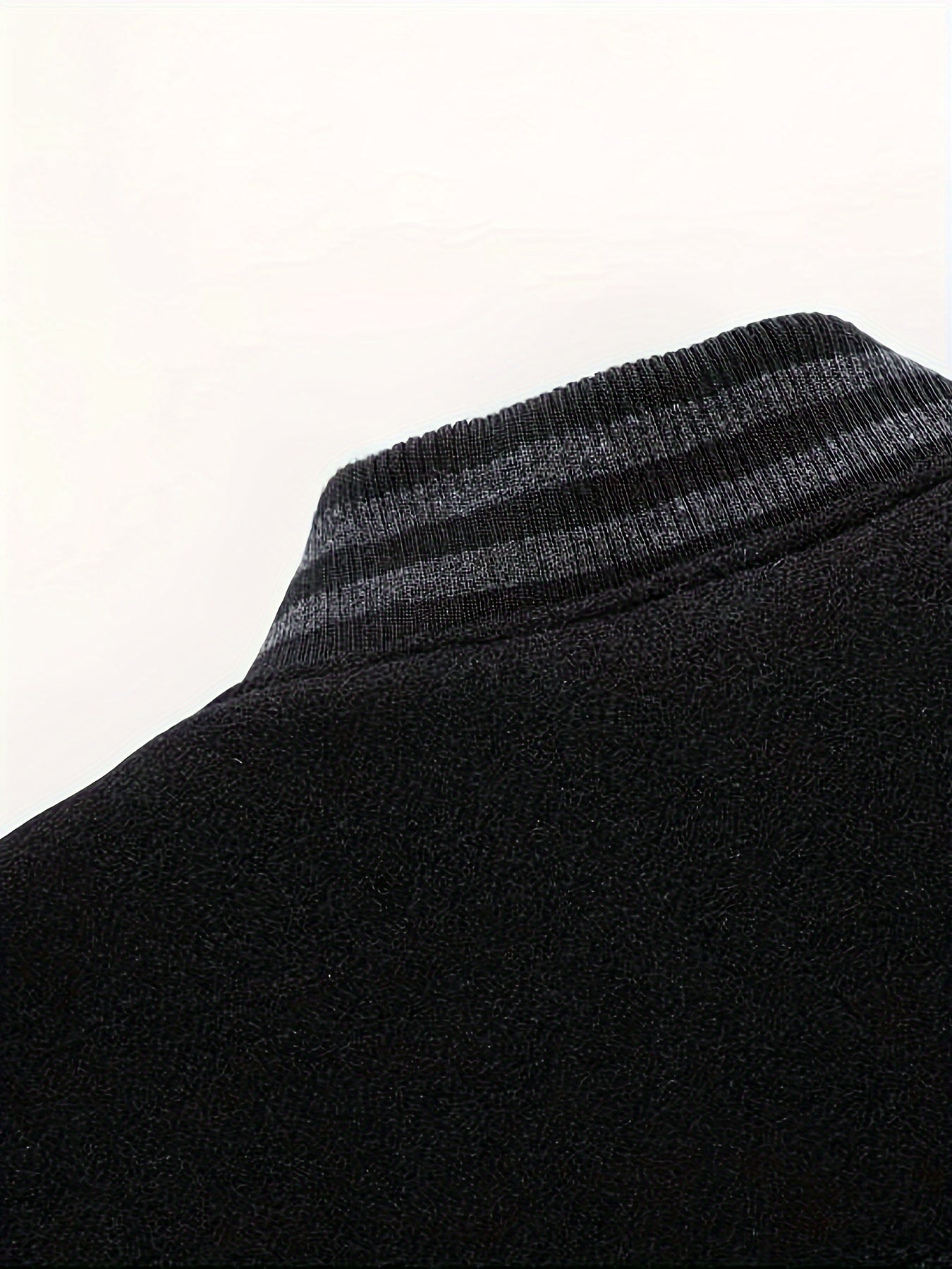 Men's Plus Size Fleece Jacket with Baseball Collar Color Block Snap Closure Pockets