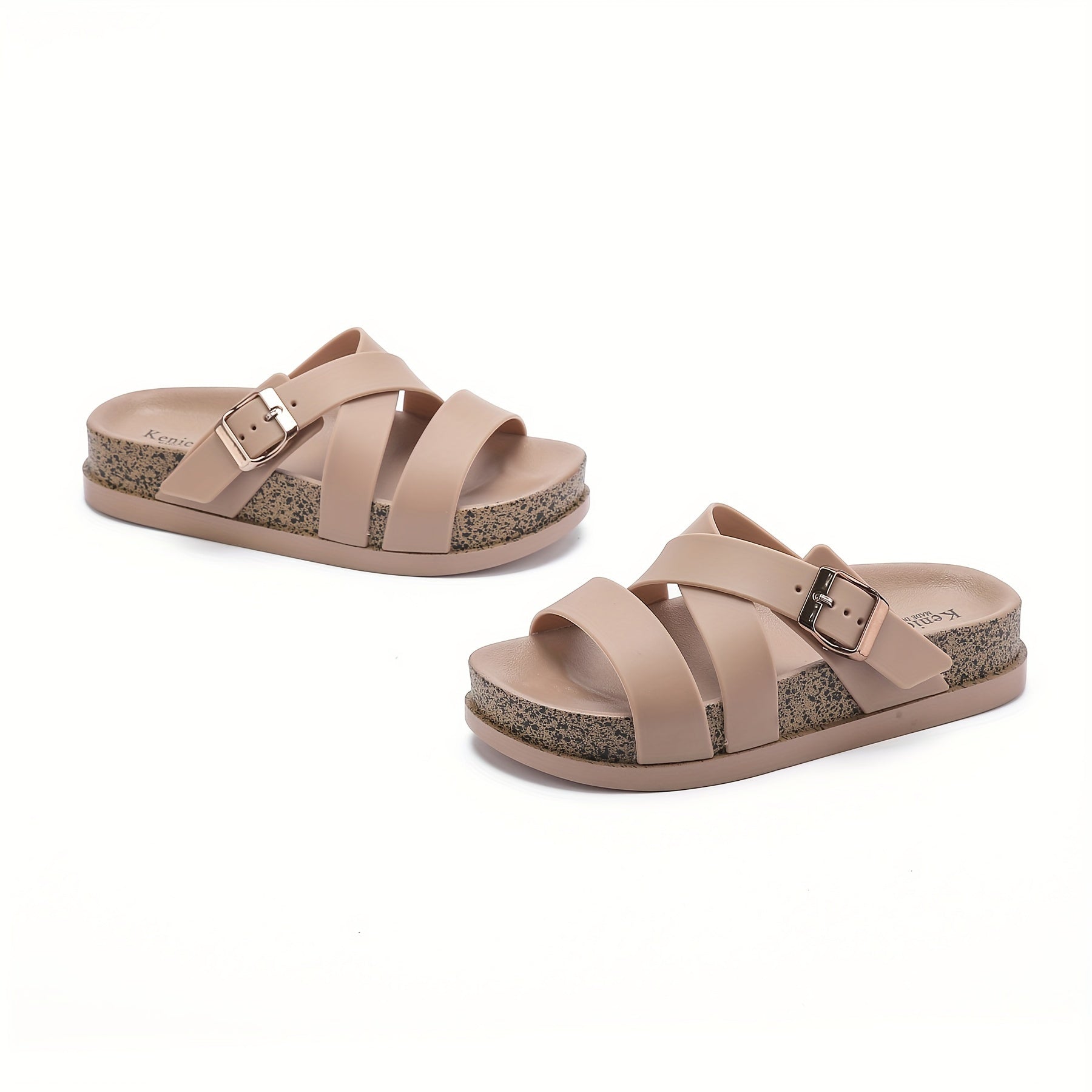 Women's Platform Cross Strap Slippers Outdoor Sandals Anti Slip Beach Shoes