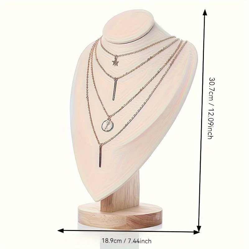 Soporte de joyería de madera en forma de corazón para collares, relojes y accesorios