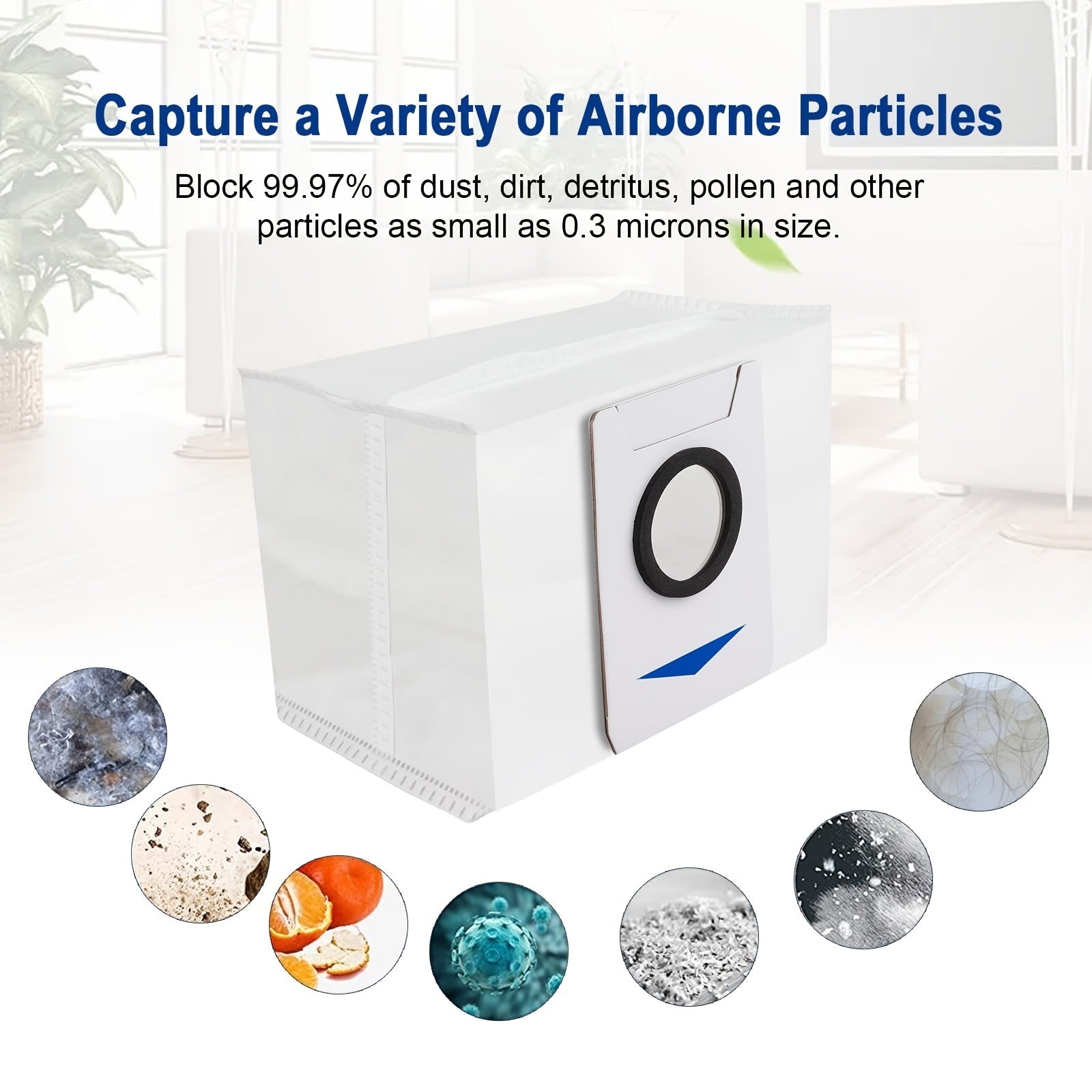 Ecovacs Deebot X1 Omni, X1 Plus, T10 Omni, T10 Plus va T20 Omni X&T seriyali robot tozalagich uchun mos keladigan 3L katta sig'imli almashtirish sumkalari.