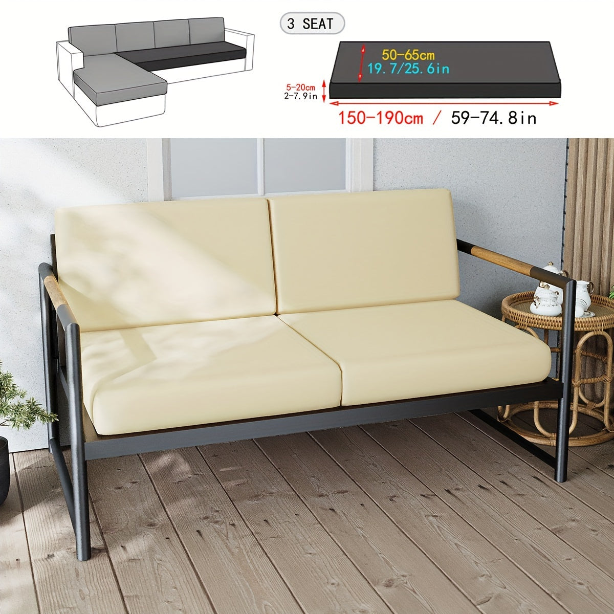 Водонепроницаемый чехол для уличной подушки из молочного волокна для садовой мебели на веранде