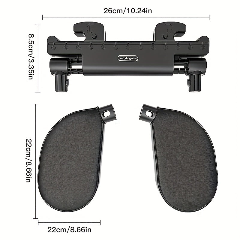 Adjustable Ergonomic Car Headrest with Memory Foam and Side Pads