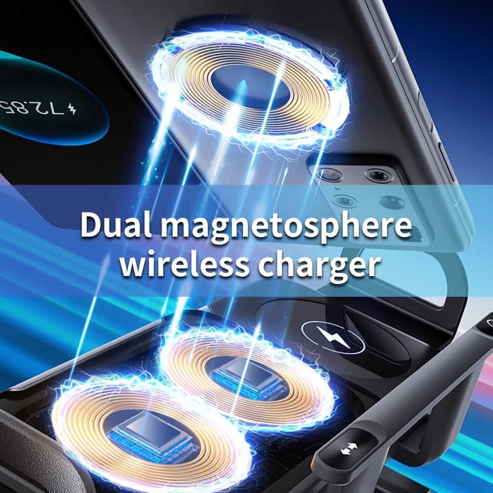 Soporte de coche con carga rápida inalámbrica para teléfonos con pantalla plegable de hasta 15W