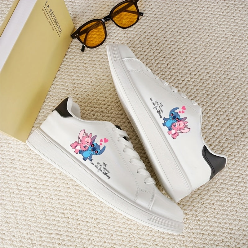 Unisex Casual Sneakers White Black Tail Low-Top Sports Shoes Lightweight