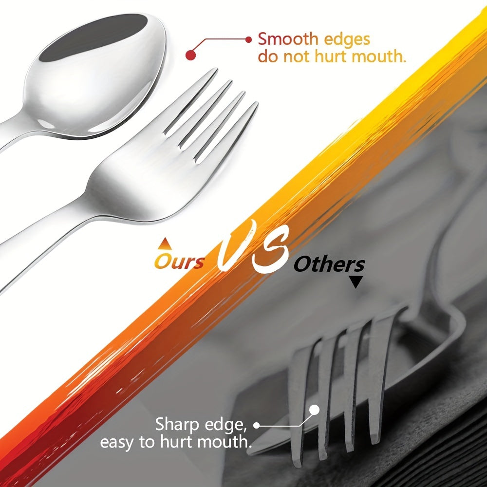 Juego de 4 utensilios de acero inoxidable con acabado espejo, apto para lavavajillas