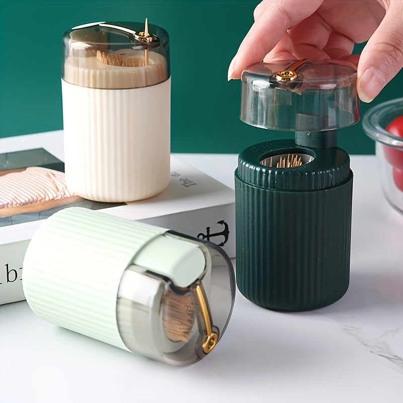 Toothpick and Dental Floss Dispenser with Automatic Release Press Type for Home Use