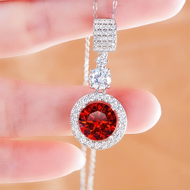 Moissanite Pendant Necklace 5 Carat 18K Gold Plated Sterling Silver Hypoallergenic Engagement Jewelry