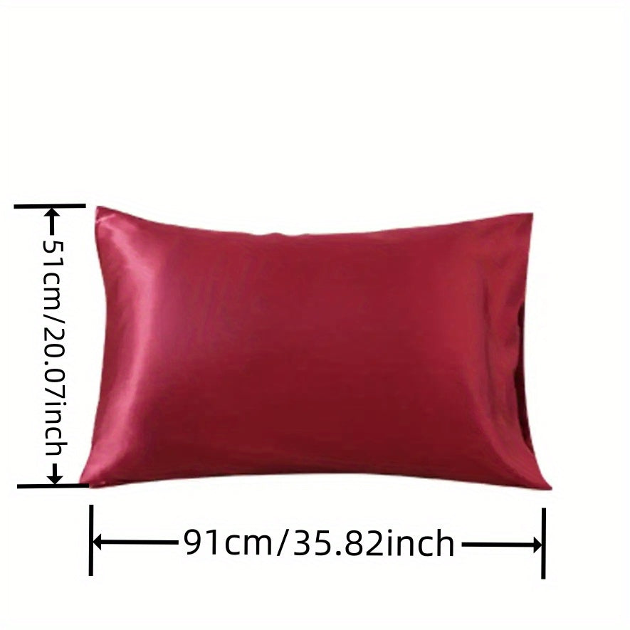 Set of 2 Satin Pillowcases in Multiple Colors Soft Airy Envelope Closure