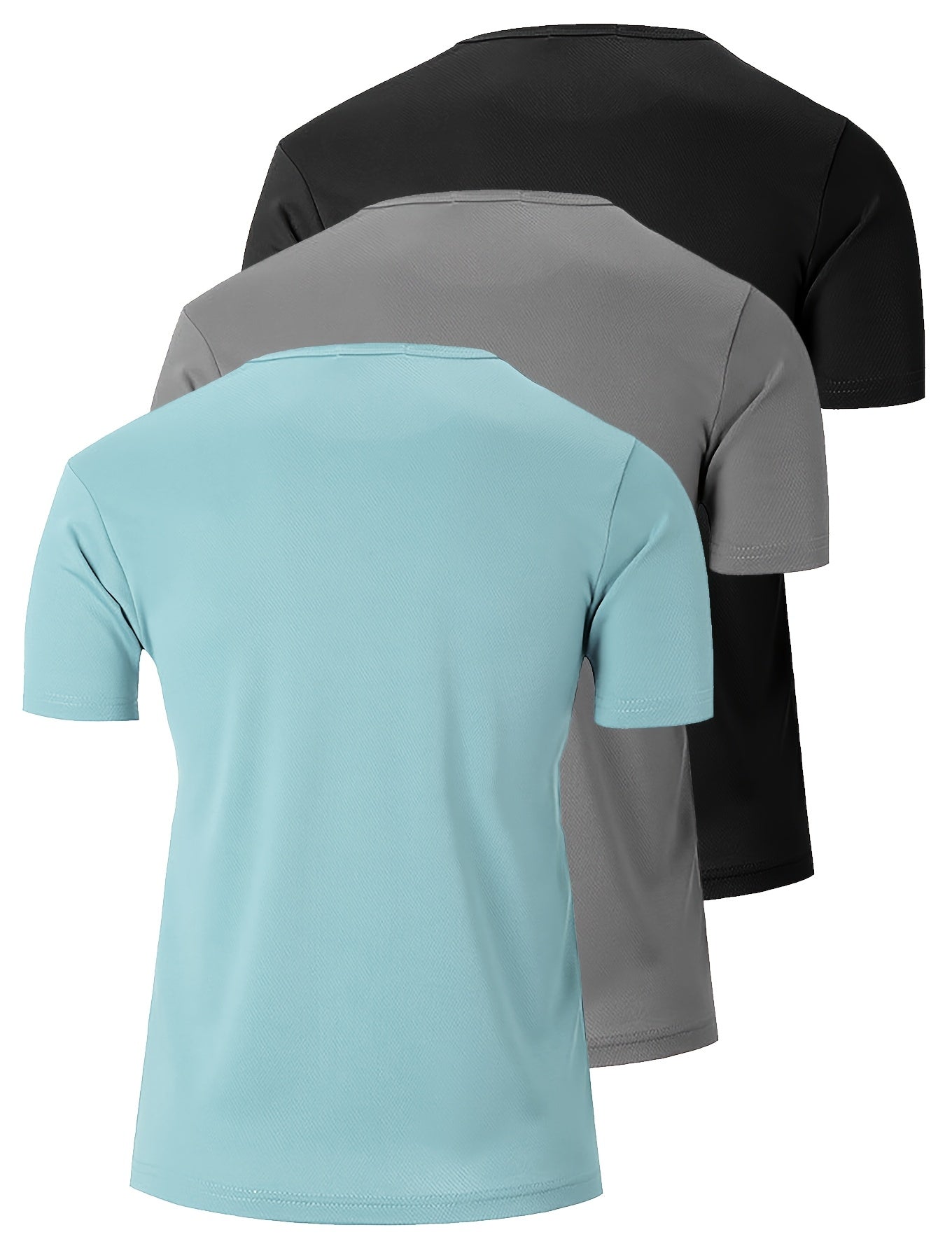 Women's Plus Size T-Shirts 3-Pack Black Gray Light Blue Casual Yoga Activewear