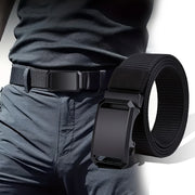 Men's Adjustable Canvas Belt with Iron Buckle for Casual Outdoor and Cargo Wear