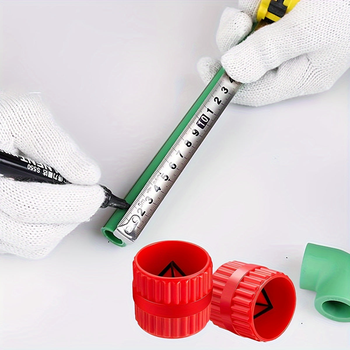 Универсальный красный внутренний и наружный развертка для труб и трубопроводов, инструмент для снятия заусенцев