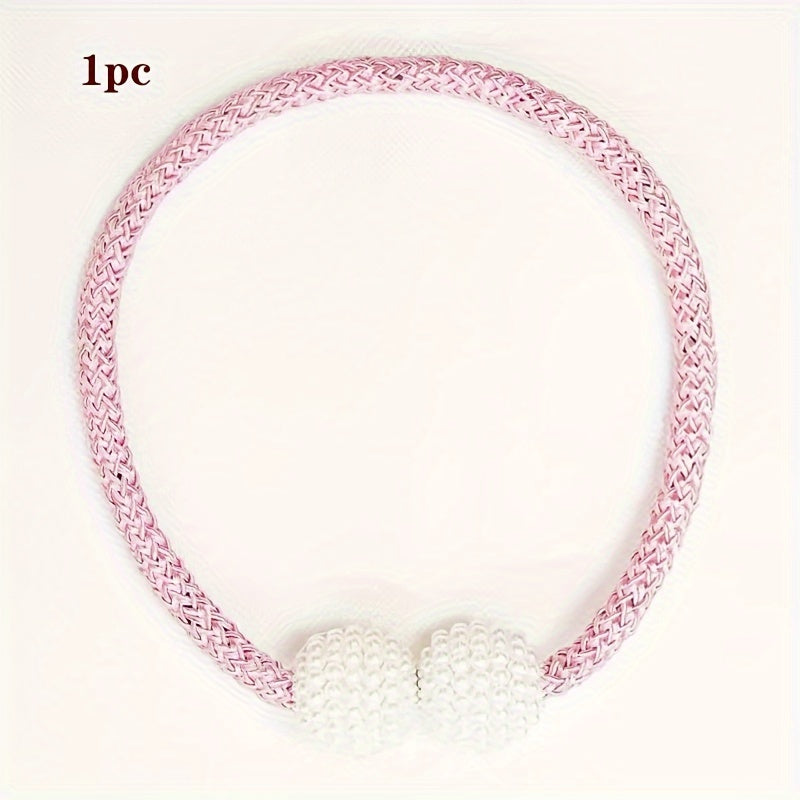 Minimalist Faux Pearl Magnetic Curtain Tiebacks Set of 1, No Drilling Holdback for Bedroom Living Room Home Decor