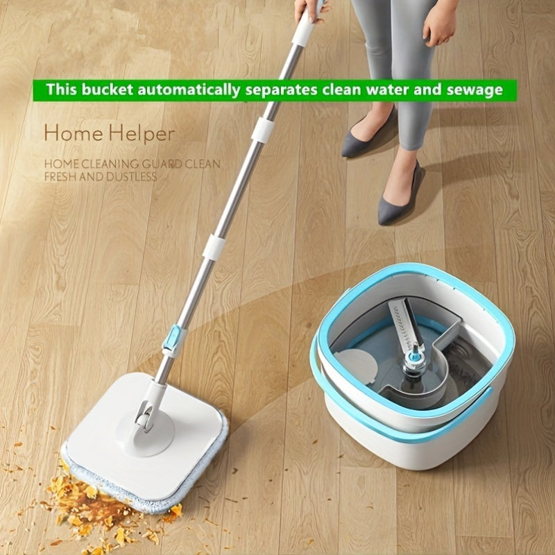 Smart Cleaning Kit for Living Room with Manual Rotating Mop and Wastewater Separator