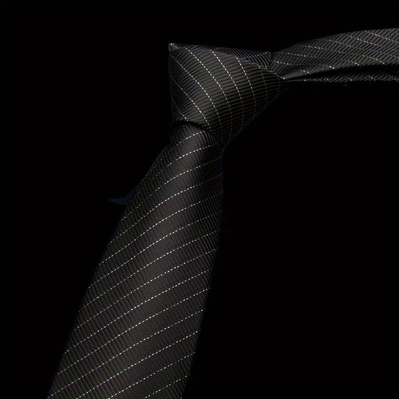 Men's Polyester Silk Tie 8cm Business Necktie for Work Weddings and Events