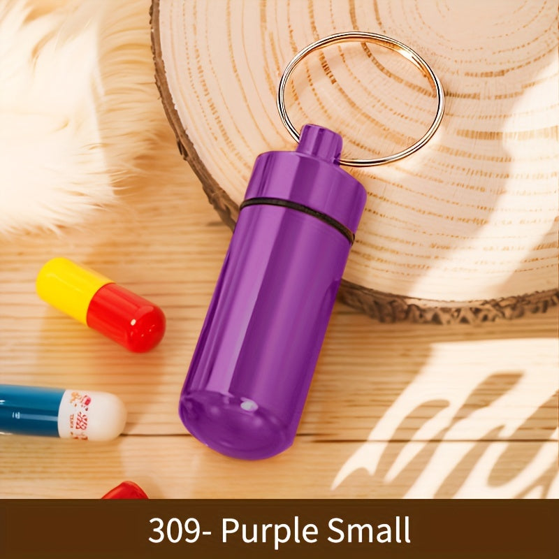 Portable Aluminum Pill Container Keychain Waterproof Small Travel Case