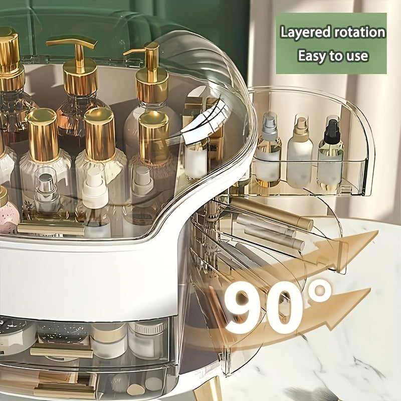 Cosmetic Storage Box with Dust-Proof Design for Makeup Skincare Jewelry Organizer