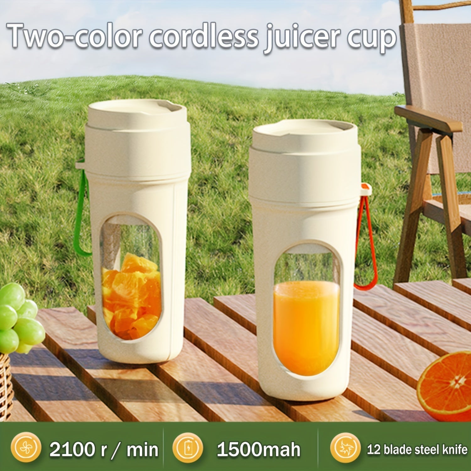 Compact USB Rechargeable Electric Juicer for Smoothies Travel Blender Cup