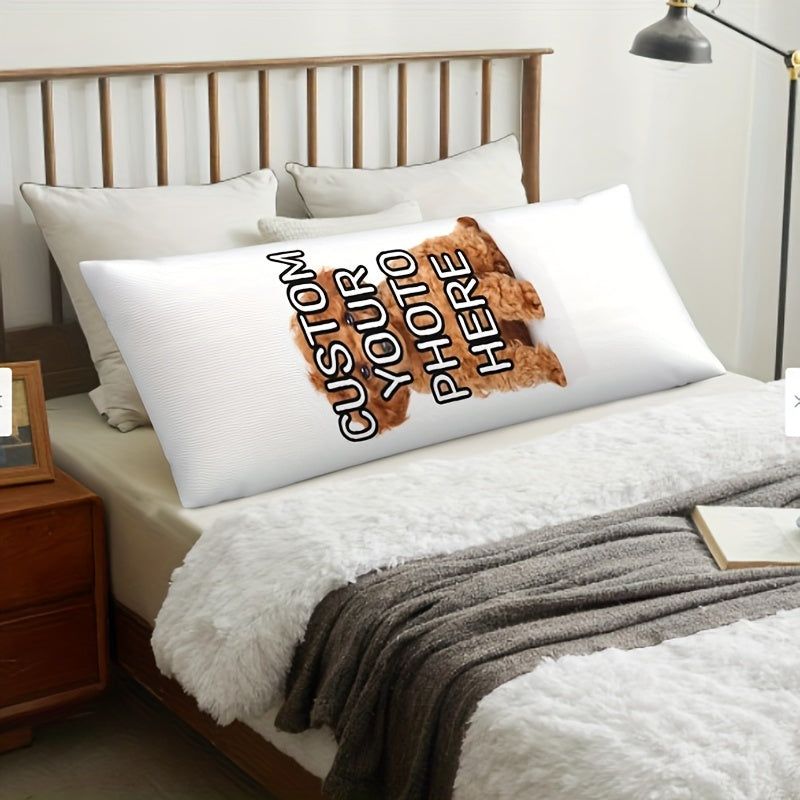 Cojín de cuerpo de felpa personalizado con diseño de foto de doble cara, suave y acogedor, 50.8x137.2 cm